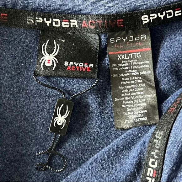 Spider Men’s Active Sports Quarter Zip Pullover Blue/Black Like New Size XXL - Picture 7 of 11